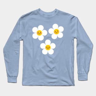 Cute Kawaii Daisies Long Sleeve T-Shirt